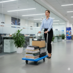 Chariot de Transport Pliable 300KG – Plateforme Plastic Roulante Industrielle avec 4 Roues