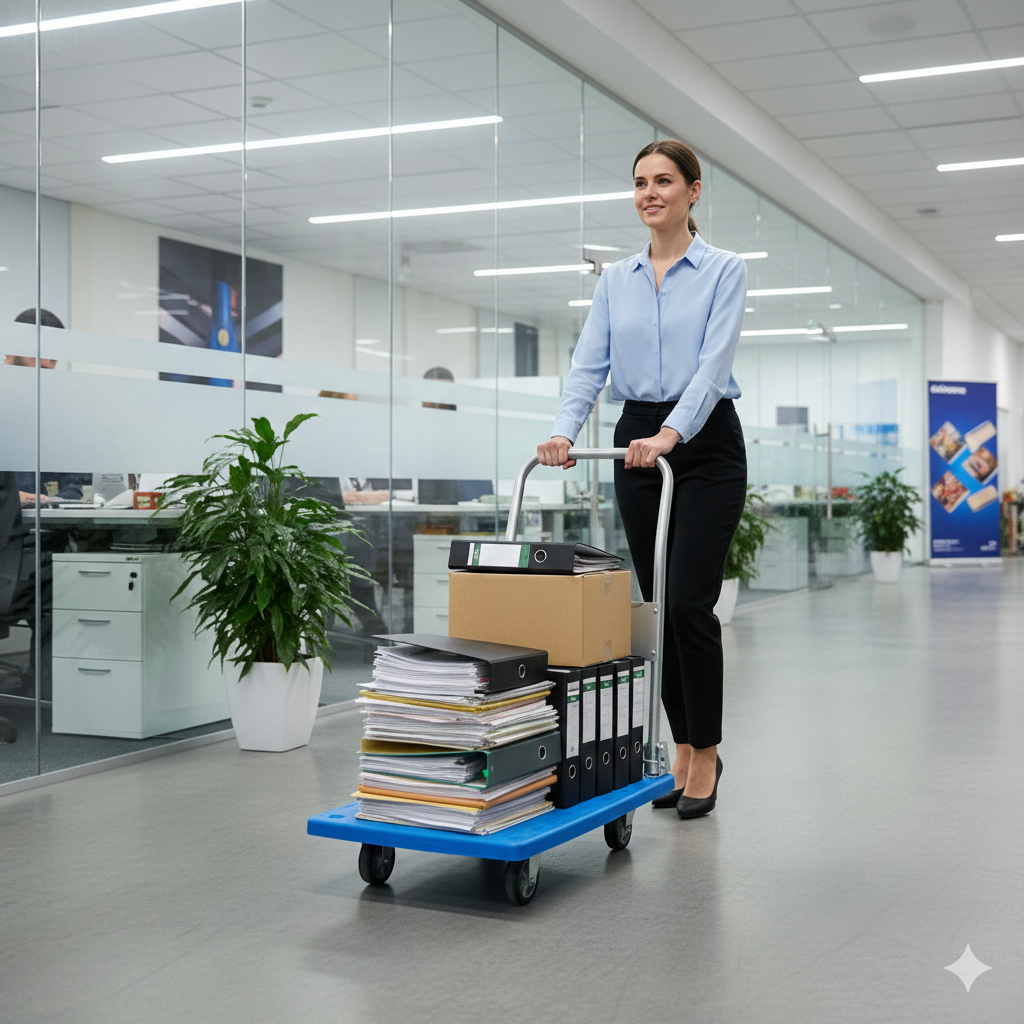 Chariot de Transport Pliable 300KG – Plateforme Plastic Roulante Industrielle avec 4 Roues