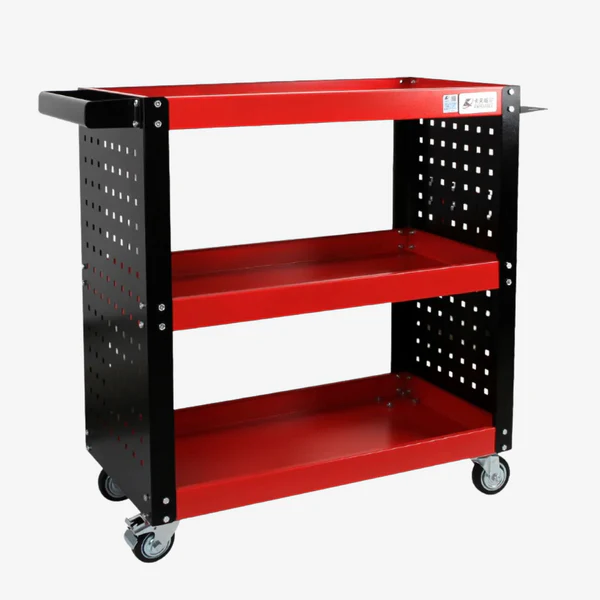 Chariot d’Atelier à Roulettes 3 Niveaux – Servante à Outils Métallique – Charge 150 kg – Image 3