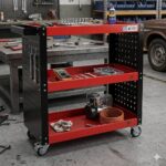 Chariot d’Atelier à Roulettes 3 Niveaux – Servante à Outils Métallique – Charge 150 kg